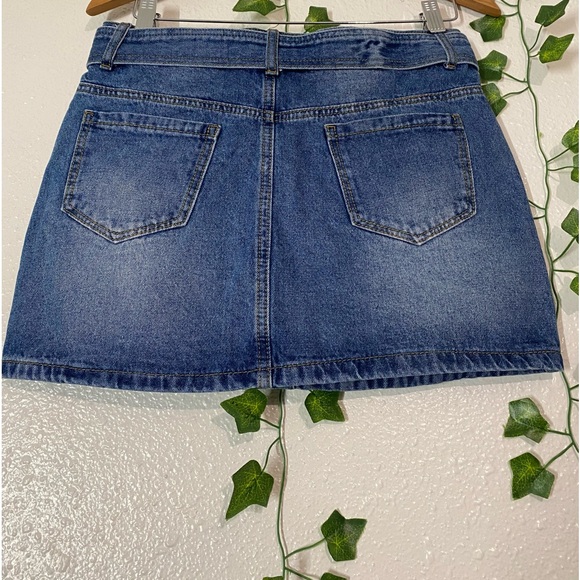 I JOAH Urban Basics U2B medium mini denim skirt with belt and pockets - Picture 8 of 14